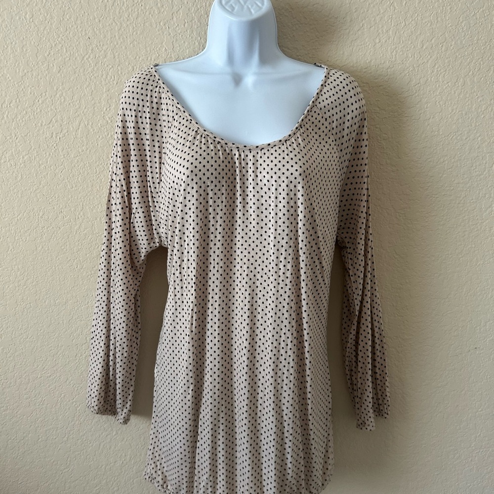 Chelsea & Theodore Cream 3/4 Sleeve Relaxed Blouse